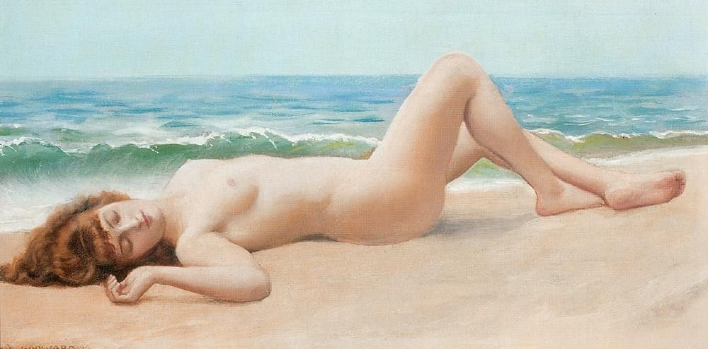 Lord Frederick Leighton Nude on the Beach